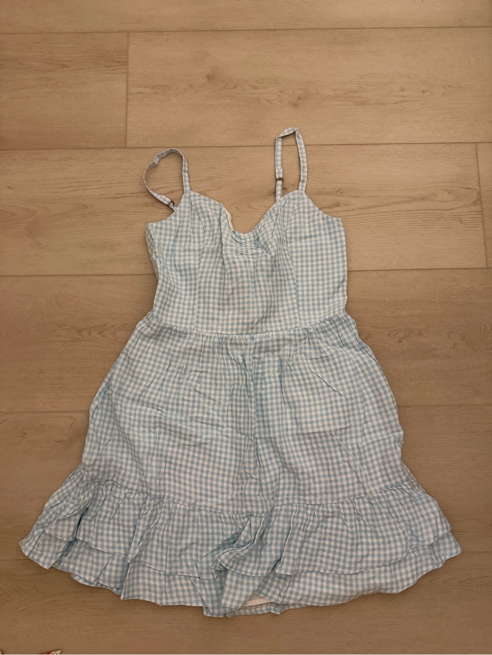Hollister gingham blue/white cotton dress